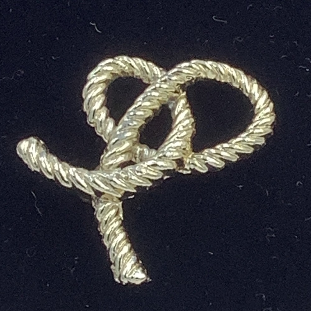 Gold Tone Rope Knot Brooch
